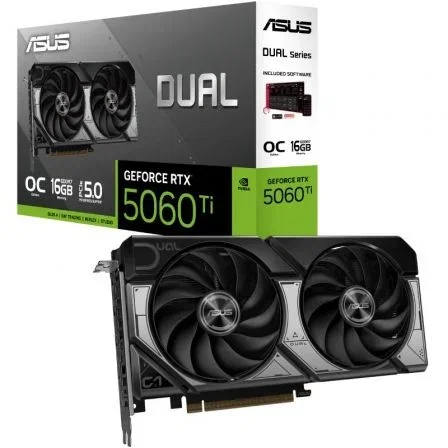 ASUS Dual GeForce RTX 5060 Ti OC 16GB GDDR7 - Tarjeta gráfica Gaming PCIe 5.0 con ventiladores Axial-tech, diseño 2.5 ranuras SFF-Ready, 90YV0MH0-M0NA00 ASUS Dual GeForce RTX 5060 Ti OC 16GB GDDR7 - Tarjeta gráfica Gaming PCIe 5.0 con ventiladores Axial-tech, diseño 2.5 ranuras SFF-Ready, 90YV0MH0-M0NA00